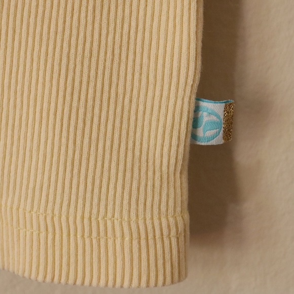 Split Pastel Yellow Ribbed Rhinestone Tank Top - Picture 4 of 7